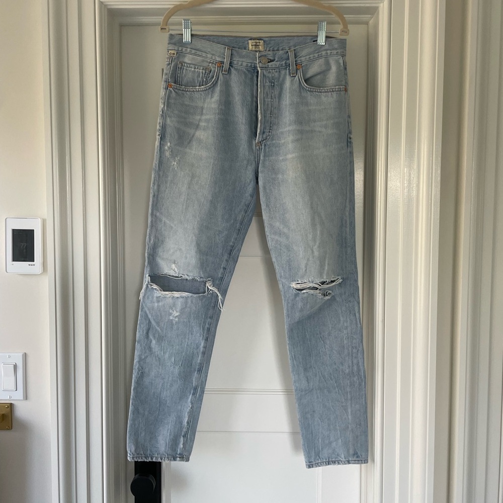 Citizens Of Humanity Blue Ankle Cropped Jeans
